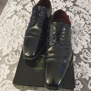 Mens dress shoes size 7.5 -40 Magnanni style NM 16674 Black 15200 used like new